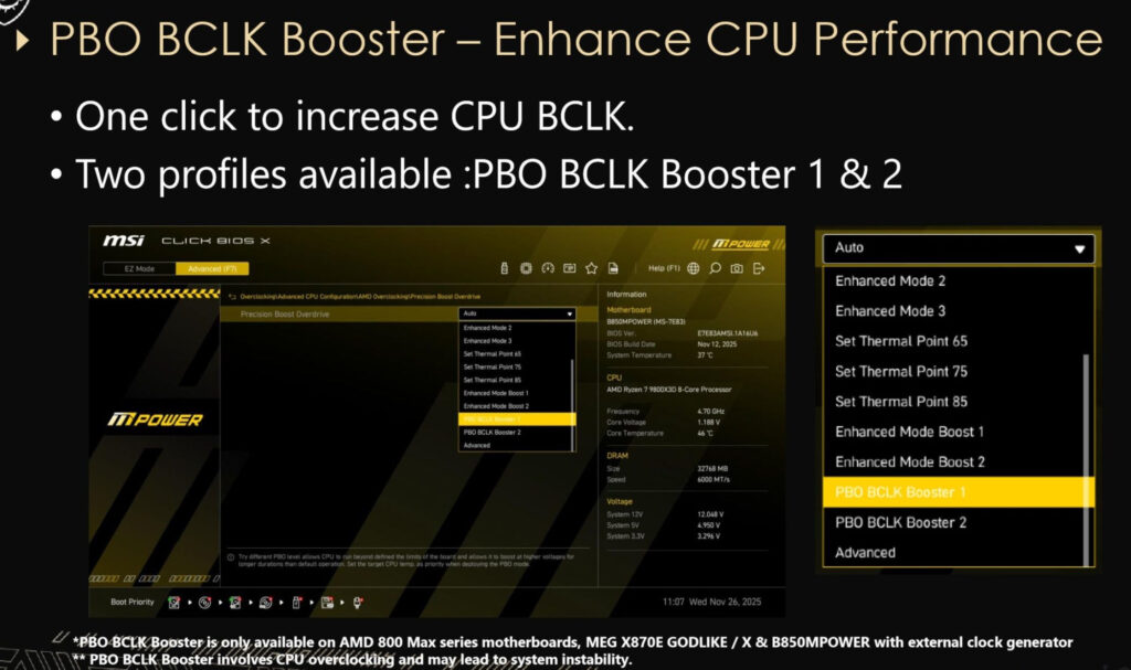 MSI Ungkap Fitur PBO + BCLK Booster untuk Motherboard AMD 800 Series MAX
