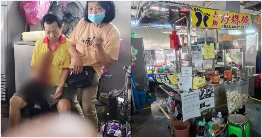 Penjual Char Kuey Teow di Penang Tumbang